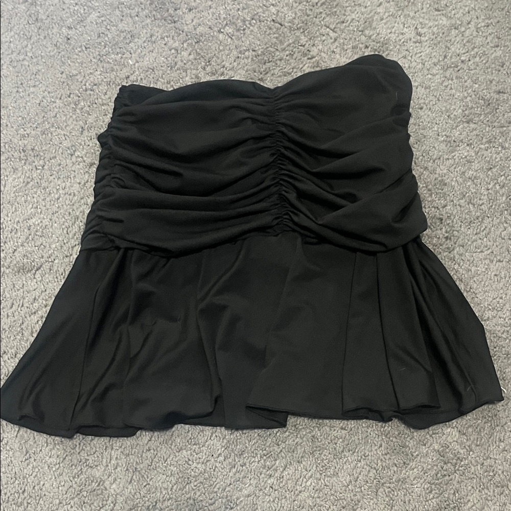 Black Ruched Skirt